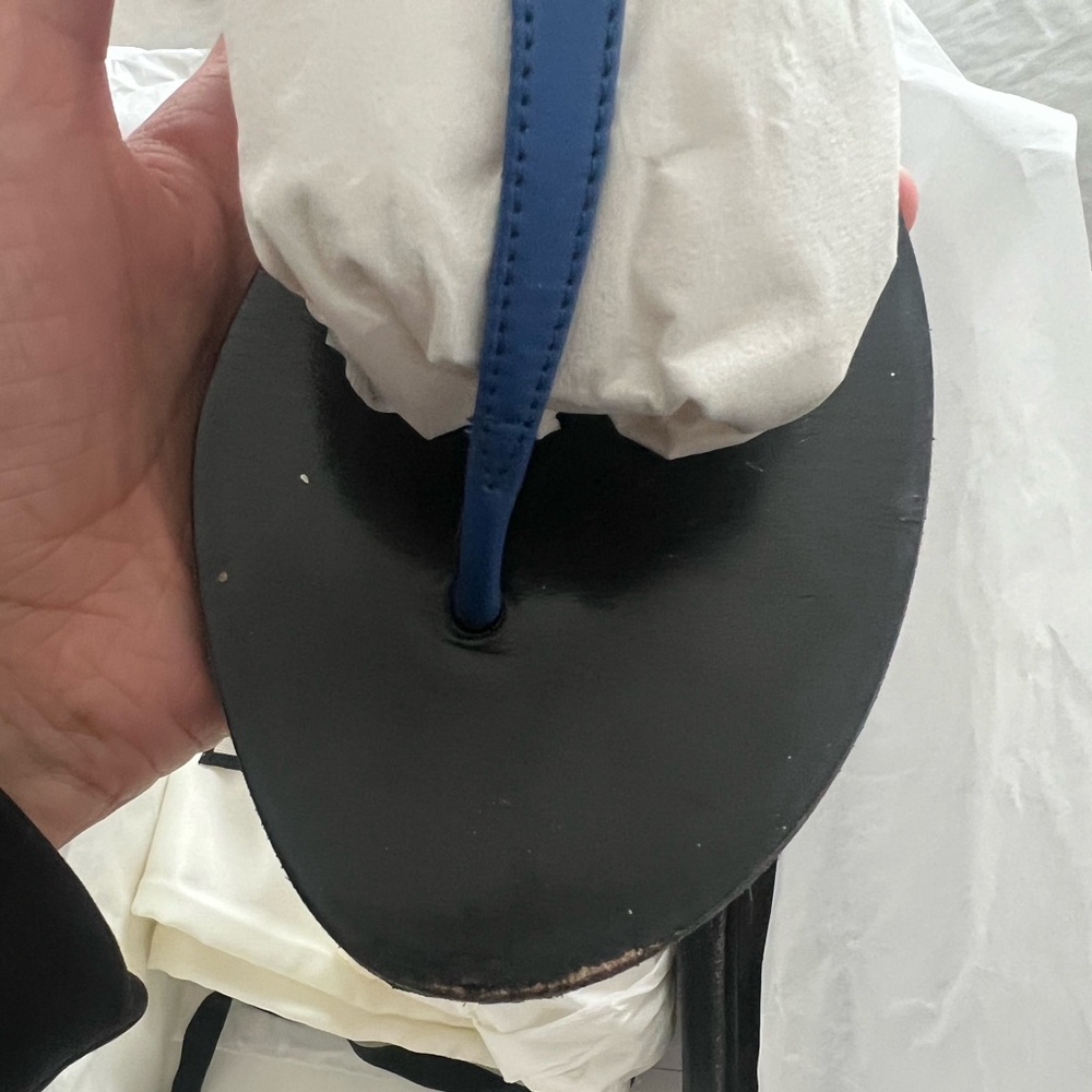 GUCCI Marmont T-Strap Sandal Blue Summer 5.5 - Picture 5 of 7